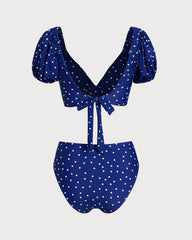 Blue Polka Dot Bikini Set