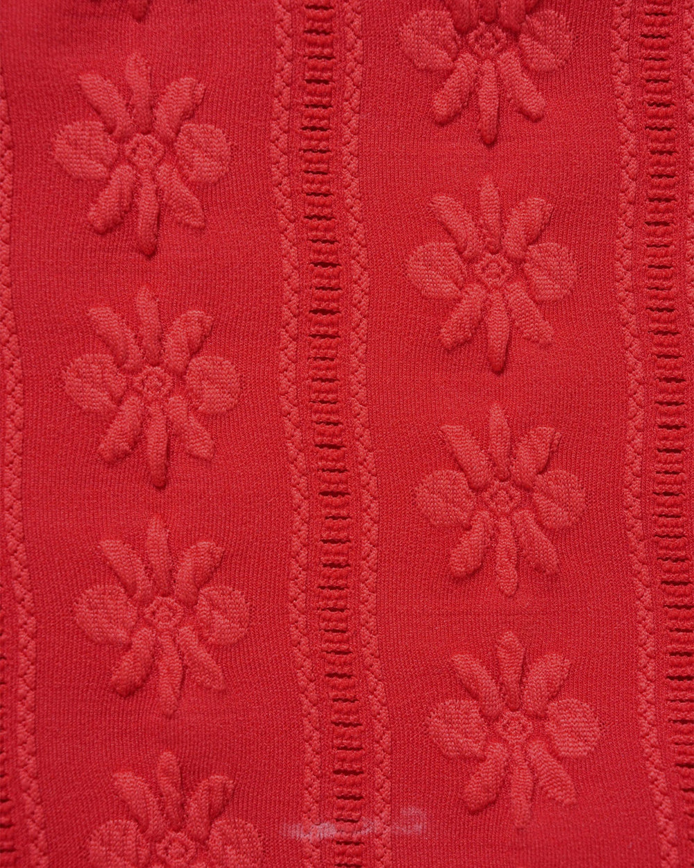 Red U Neck Textured Bikini Set
