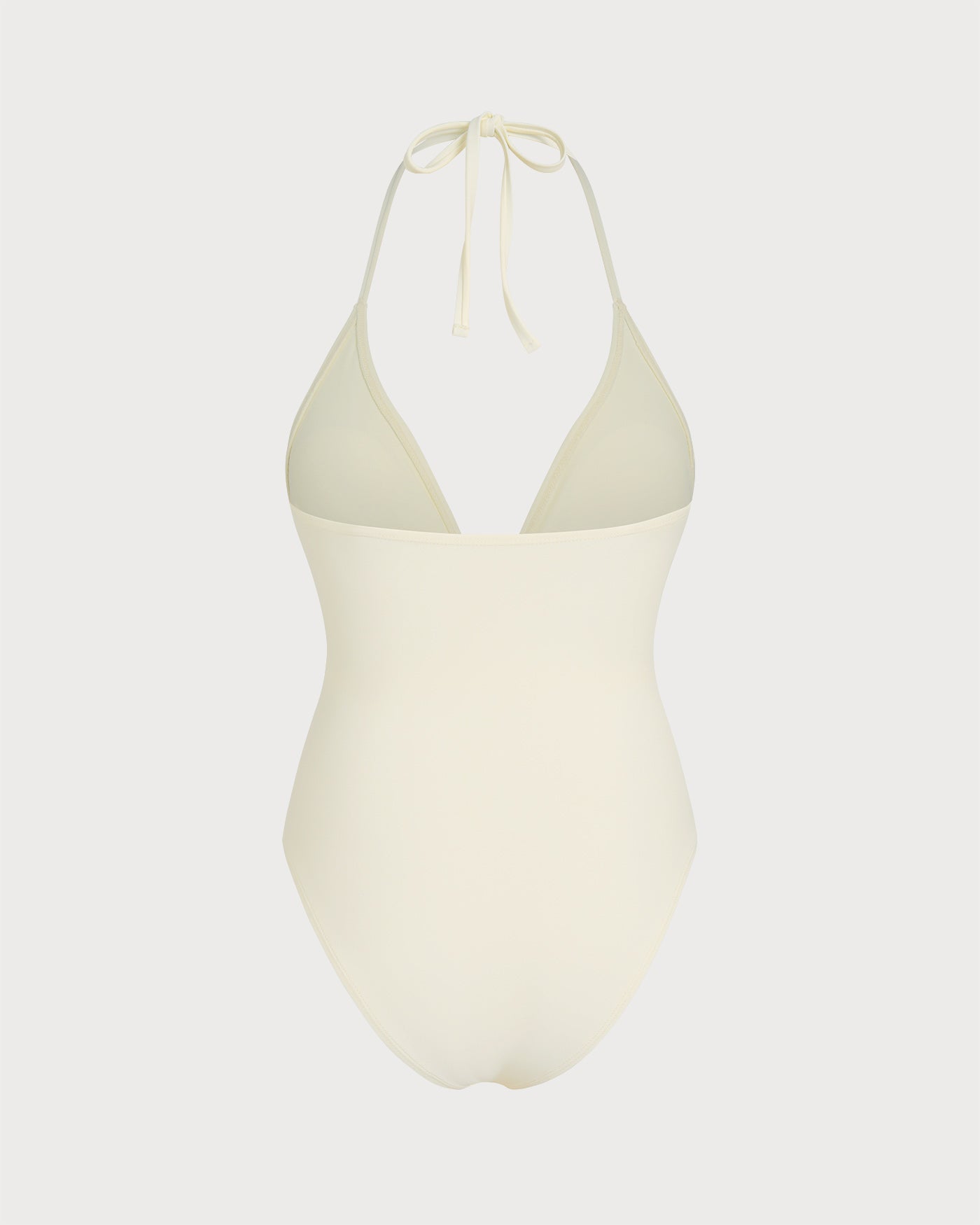 White Halter Bralette One Piece Swimsuit