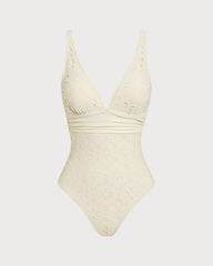 White Bralette One Piece Swimwear