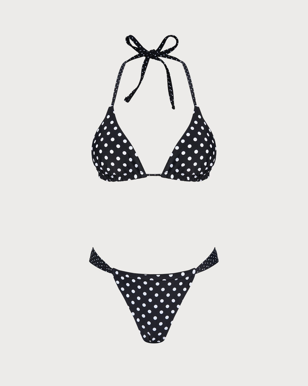 Black Polka Dot Reversible Bikini Set