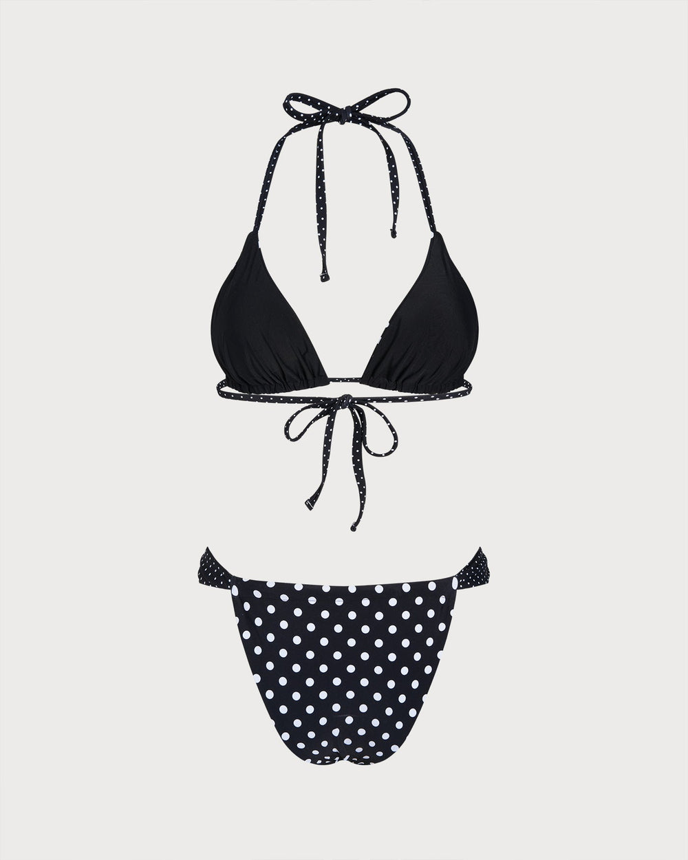 Black Polka Dot Reversible Bikini Set