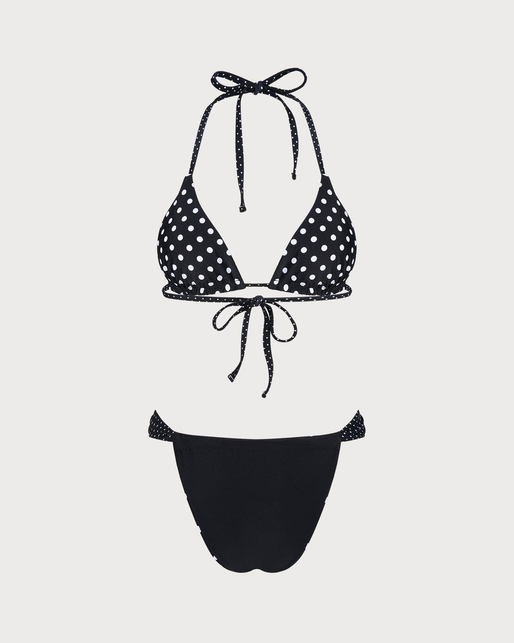 Black Polka Dot Reversible Bikini Set
