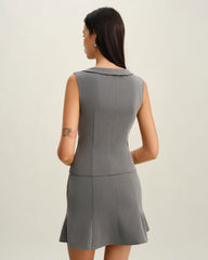 Collared Button Tank Top