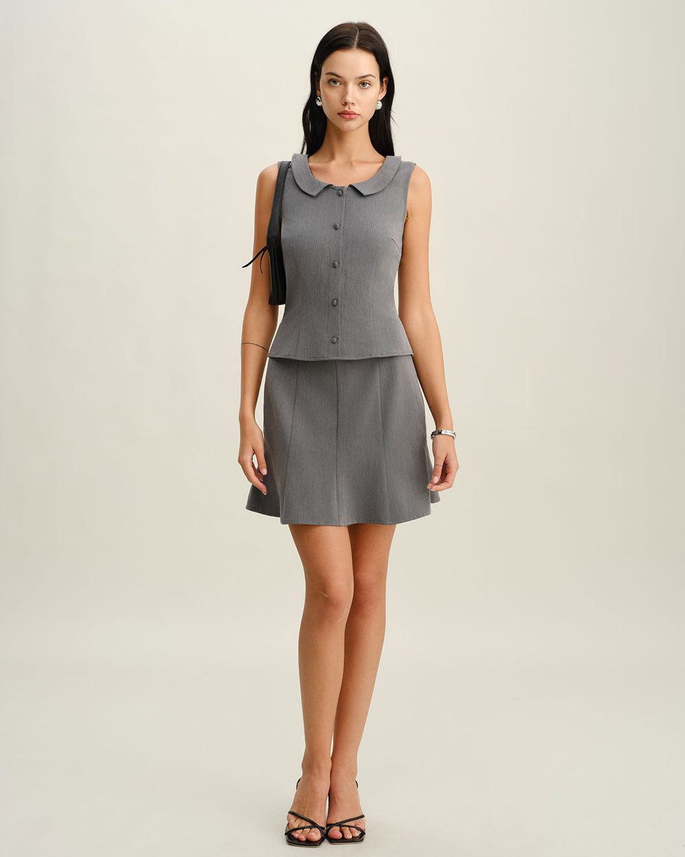 Collared Button Tank Top