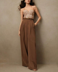 Caramel Natural Waisted Straight Pants