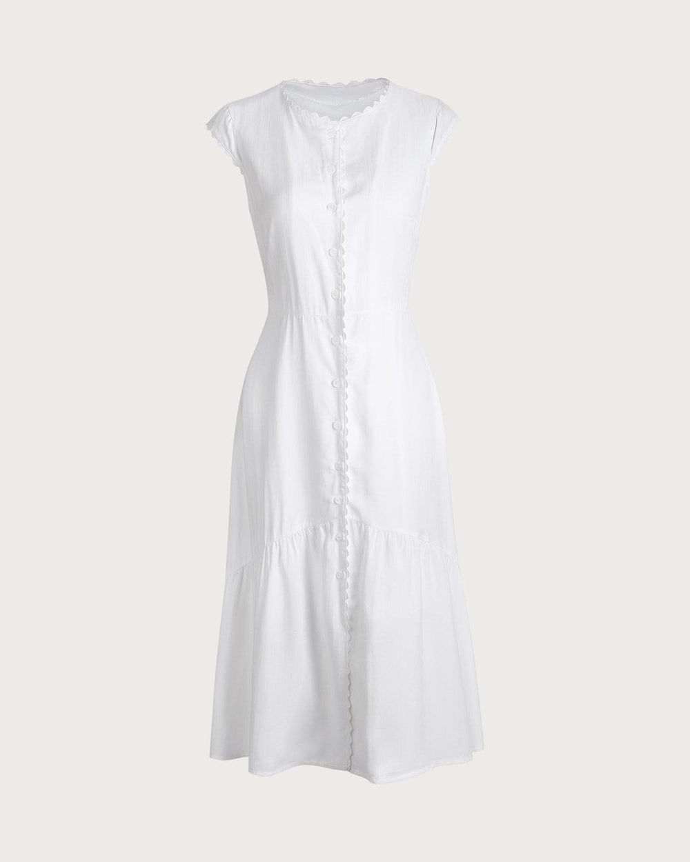 The Solid Color Lapel Midi Dress