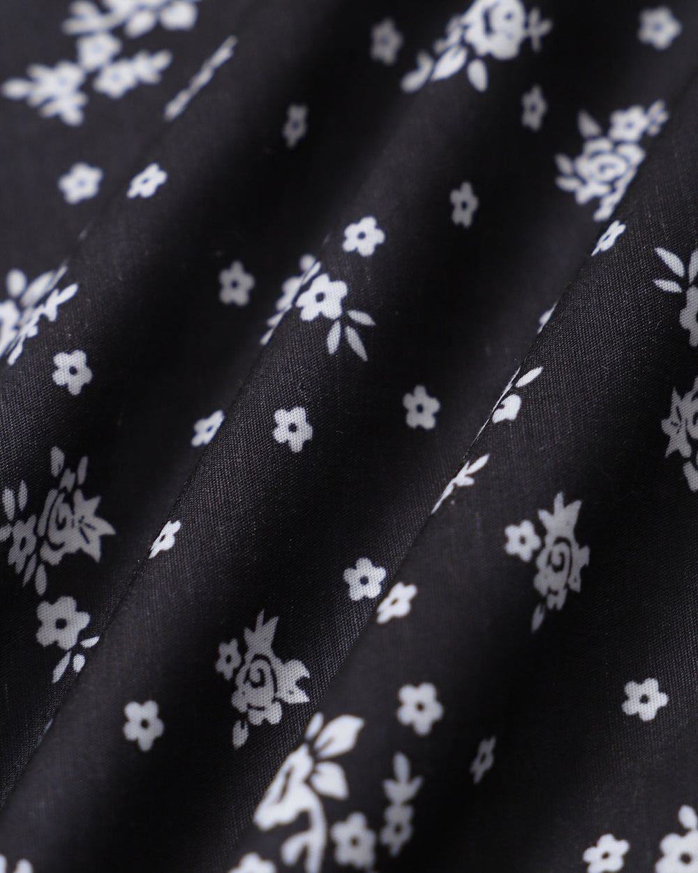 Black Floral Scoop Neck Blouse