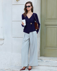 Blue Button Knit Cardigan