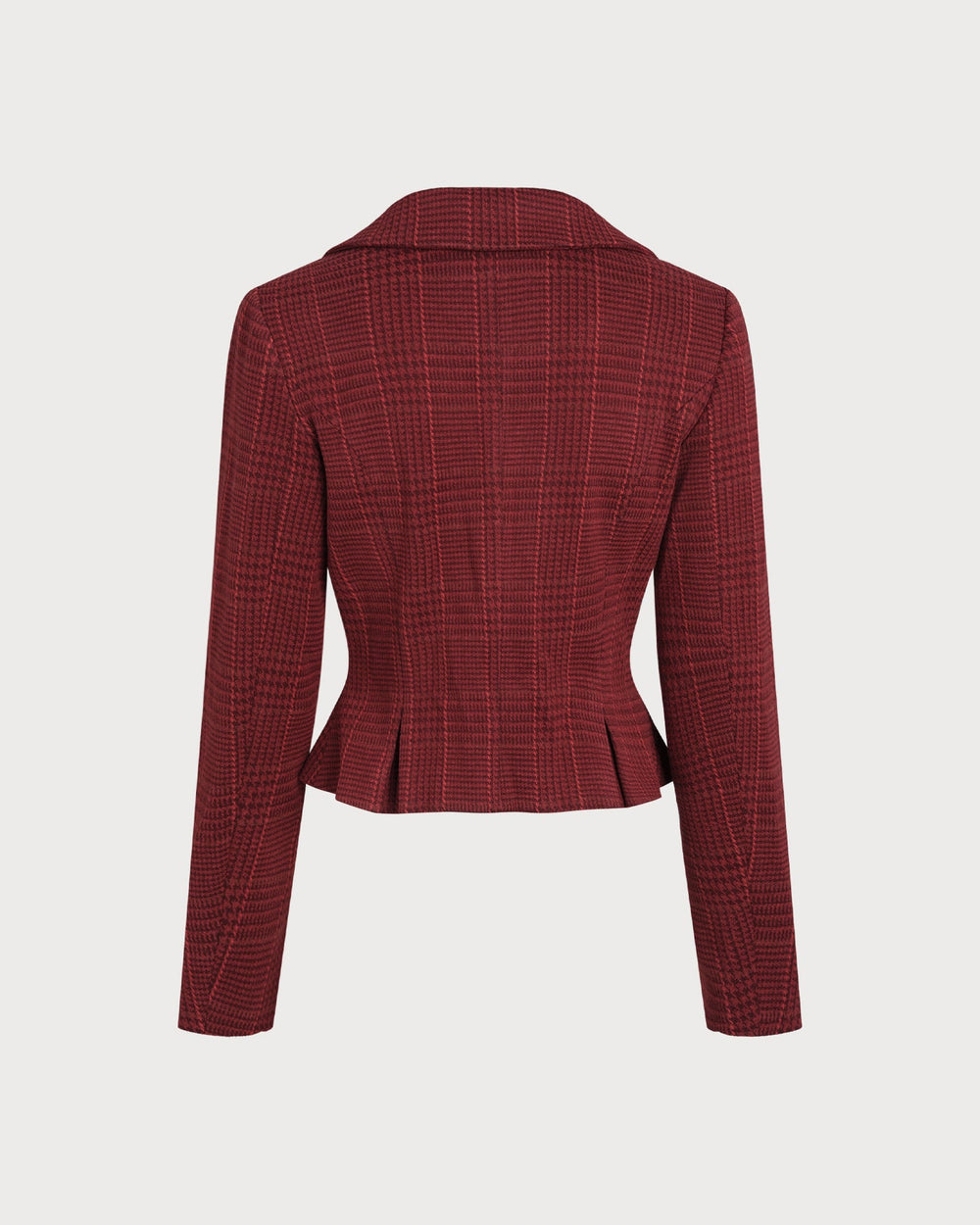 Red Plaid Double Breasted Jacket