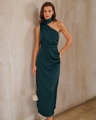 Green One Shoulder Maxi Dress