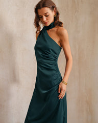 Green One Shoulder Maxi Dress