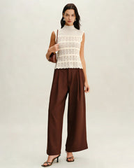 Apricot Turtle Textured Tank Top