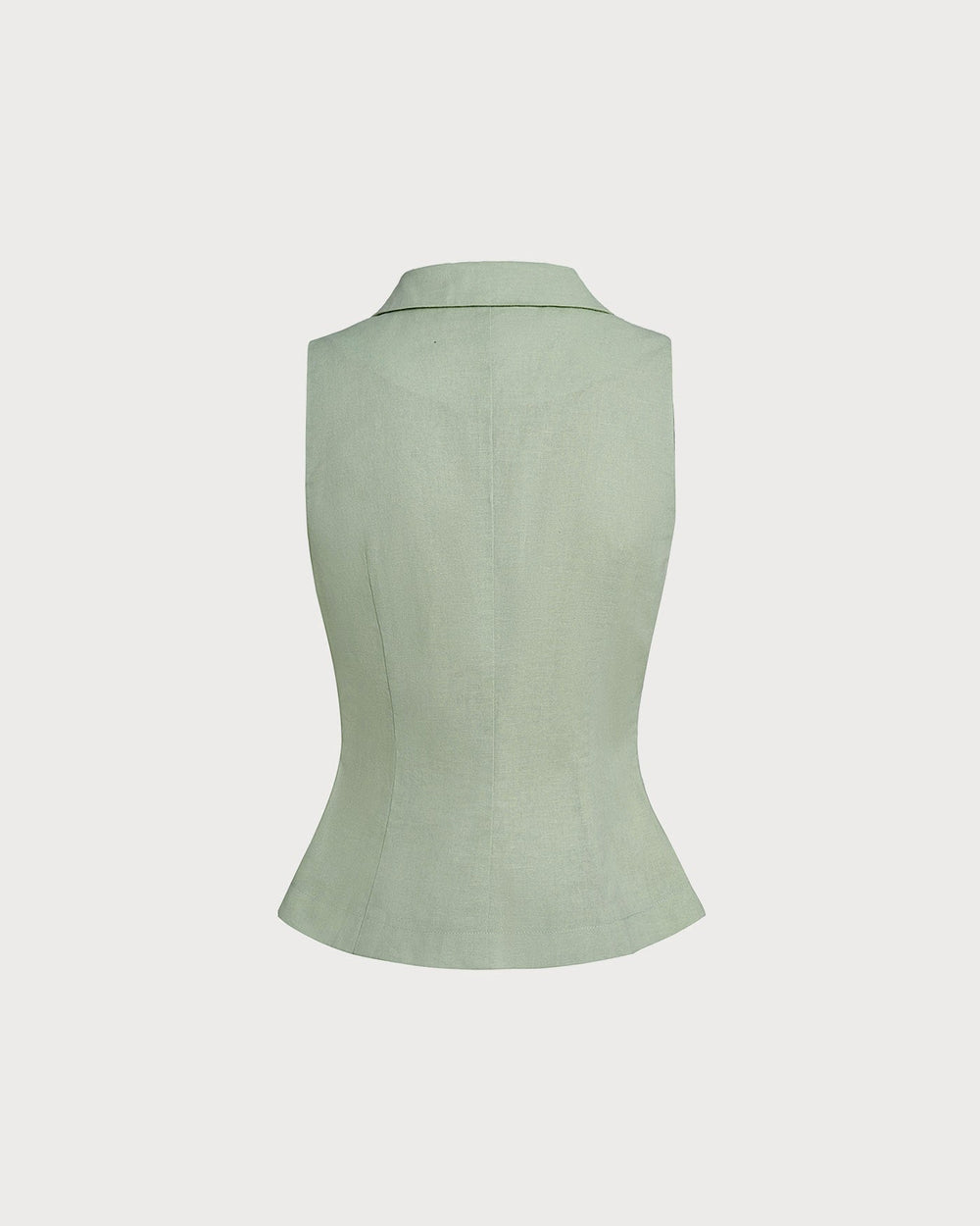 Green Collar Single Breasted Vest