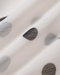 White Polka Dot Puffed Sleeve Tee