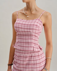 Pink Plaid Cami Top