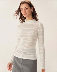 Beige Turtle Viscose Knit Tee