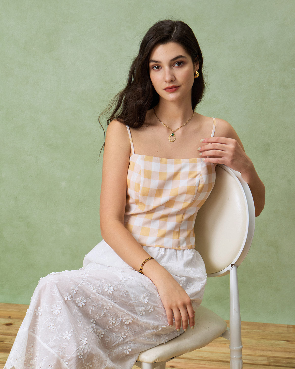 Yellow Plaid Cami Top