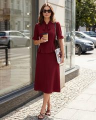 Red Mermaid Chiffon Skirt
