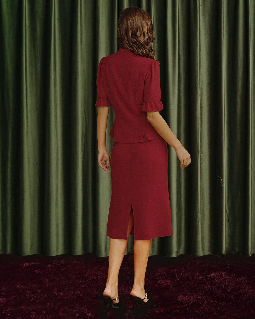 Red Mermaid Chiffon Skirt