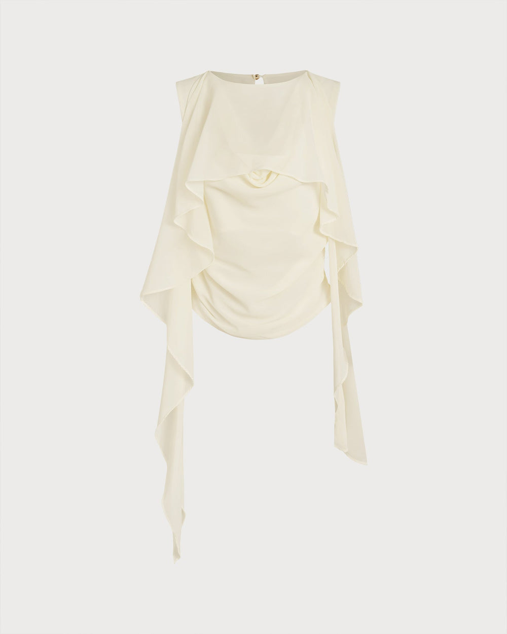Apricot Round Neck Ruched Tee