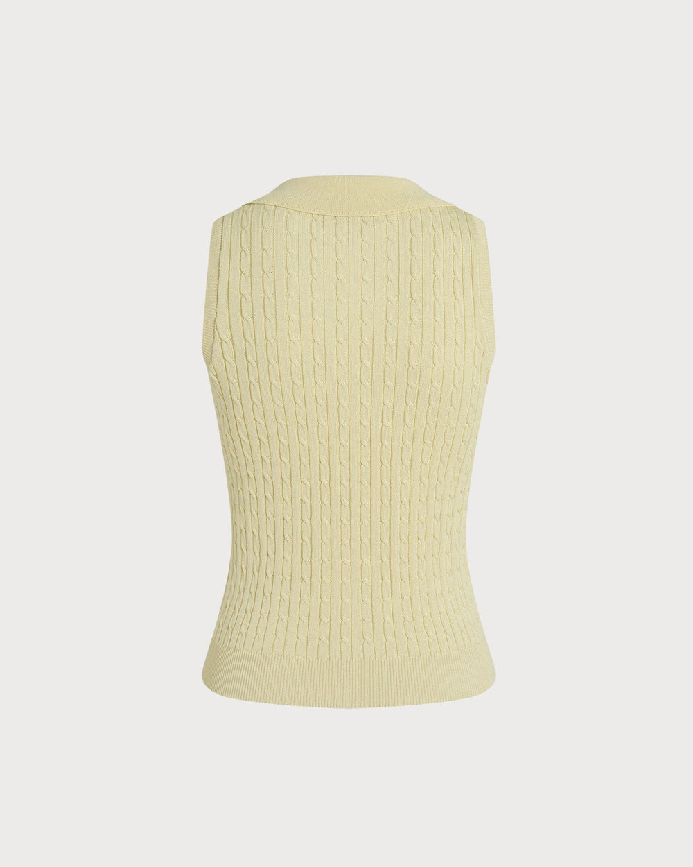 Yellow V Neck Textured Button Cardigan