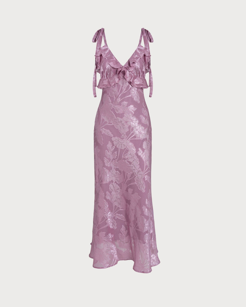 Purple Jacquard Slip Maxi Dress