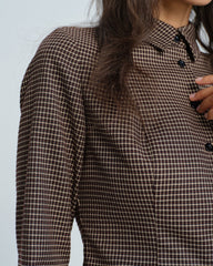 Coffee Button Plaid Shirt