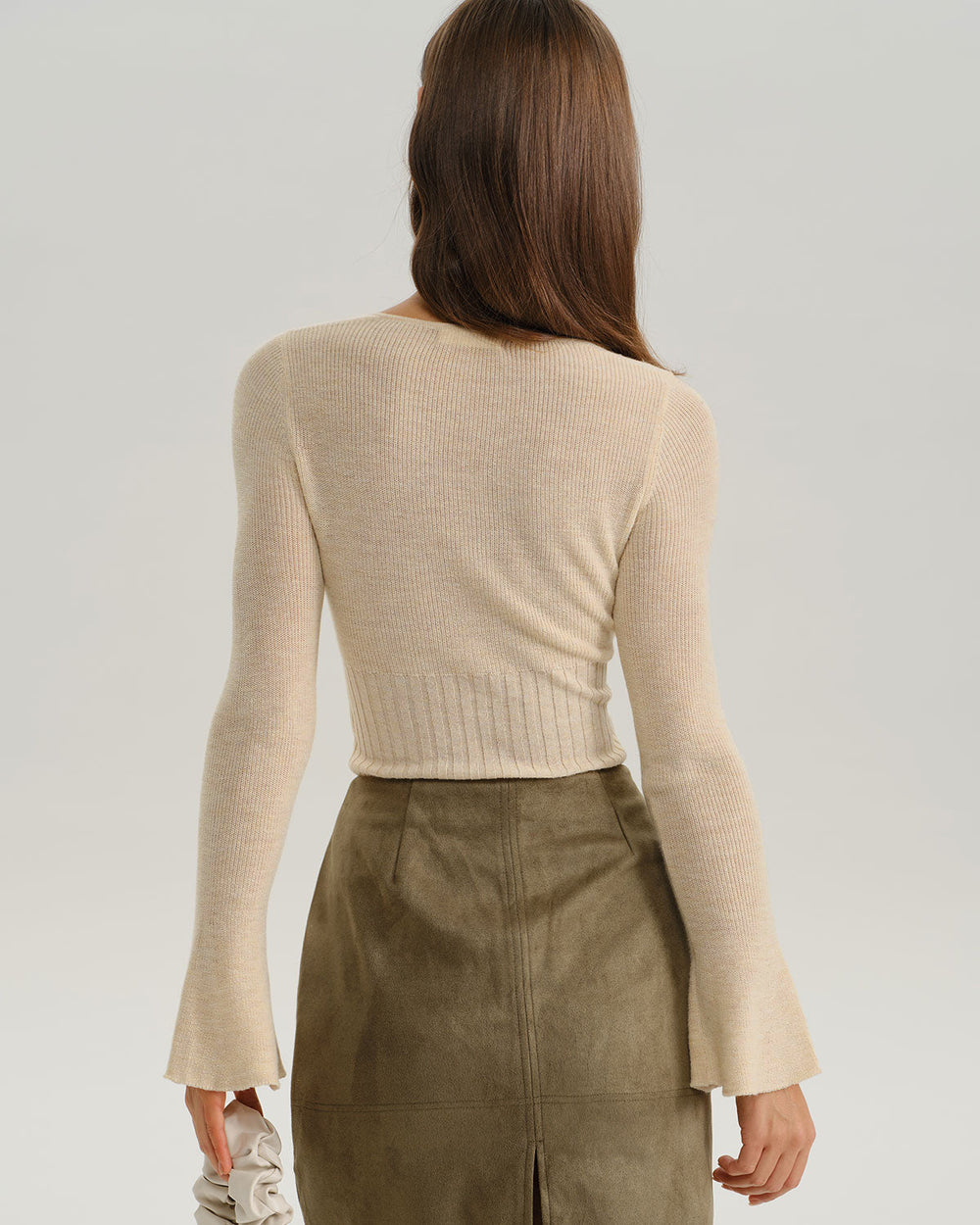 Apricot Bell Sleeve Knit Tee