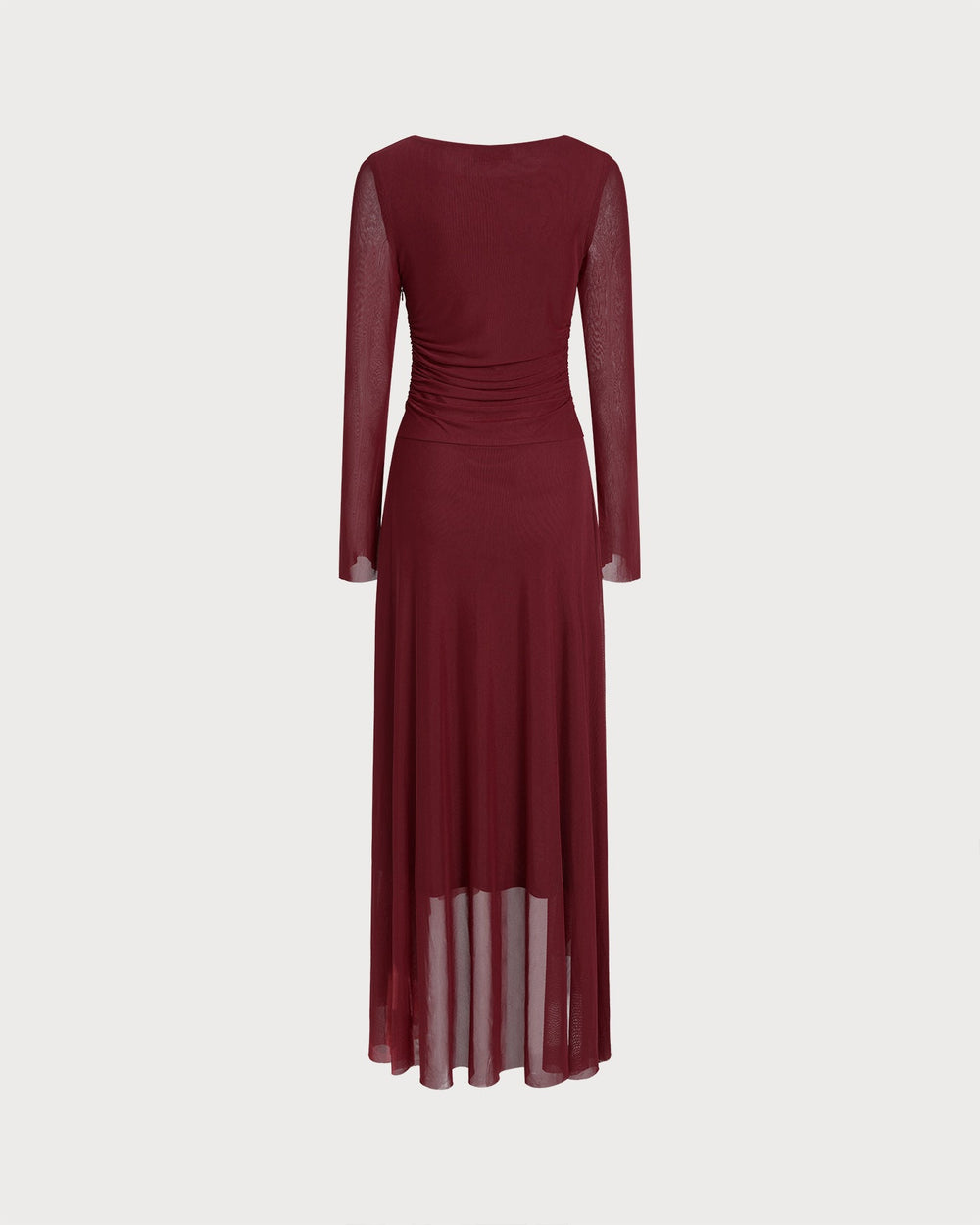 Red Boat Neck Maxi Dress