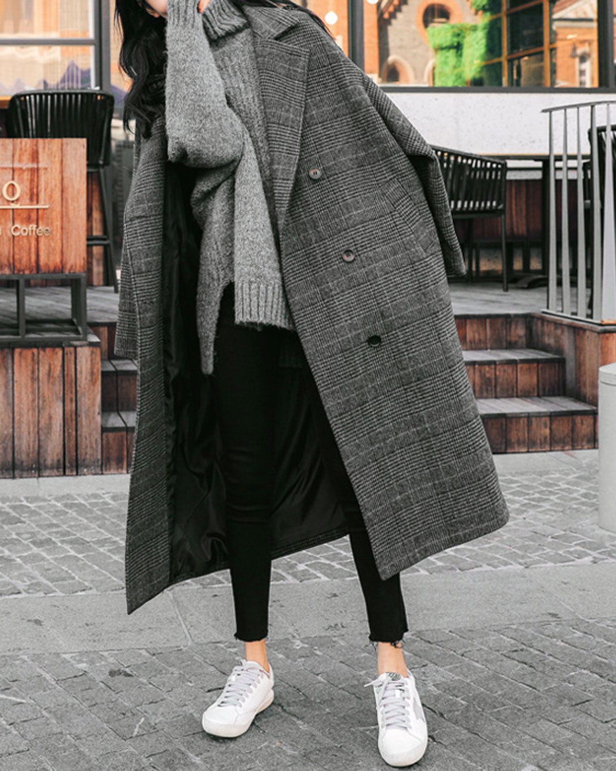 Plaid Trench Coat