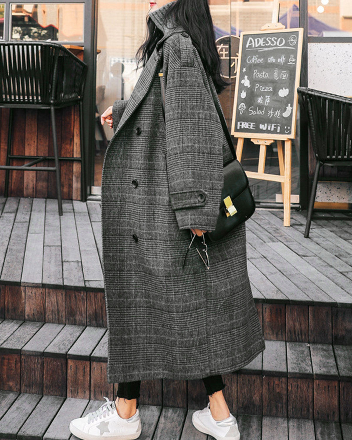 Plaid Trench Coat