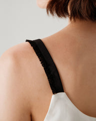 White Contrast Square Neck Tank Top