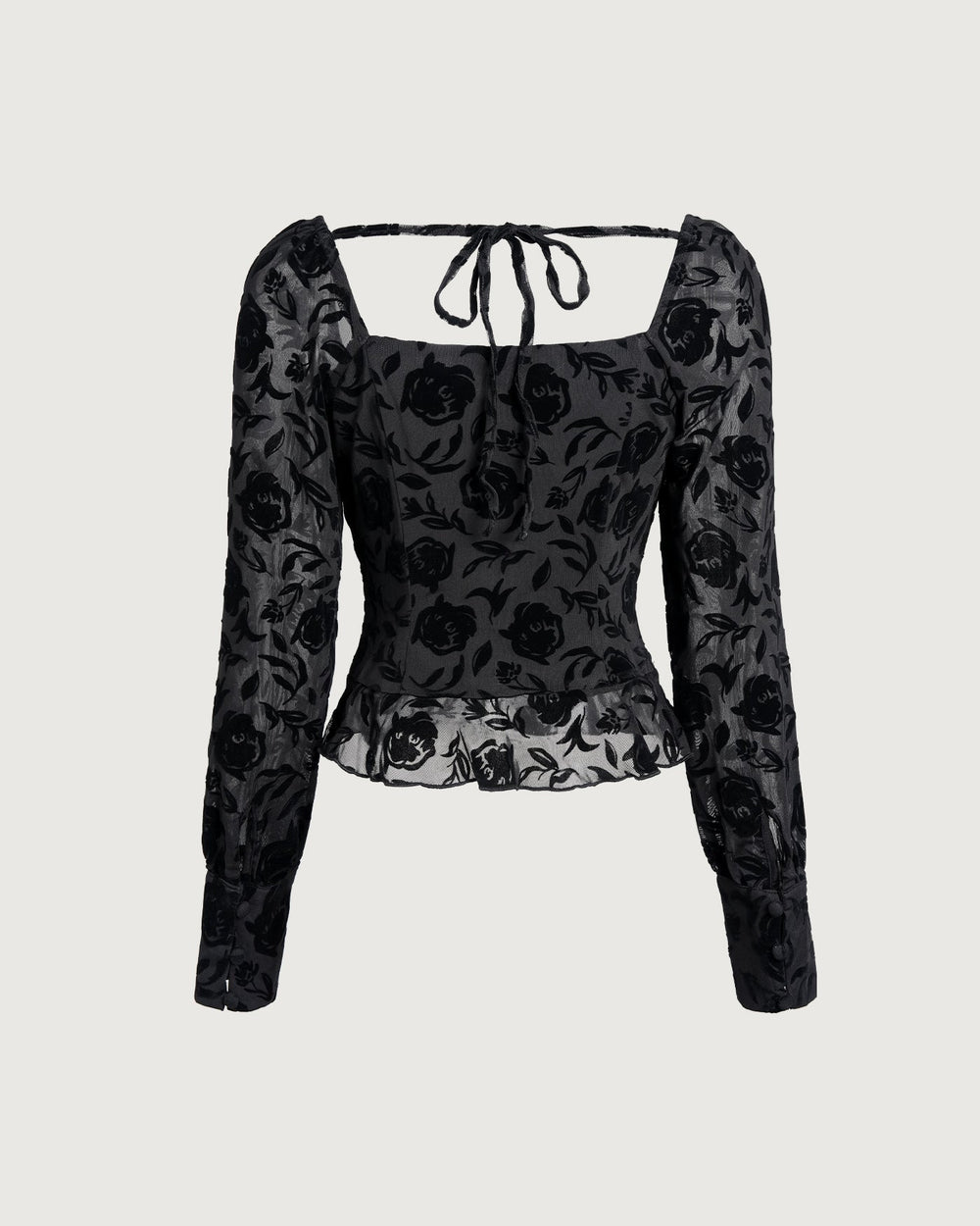 Black Square Neck Blouse