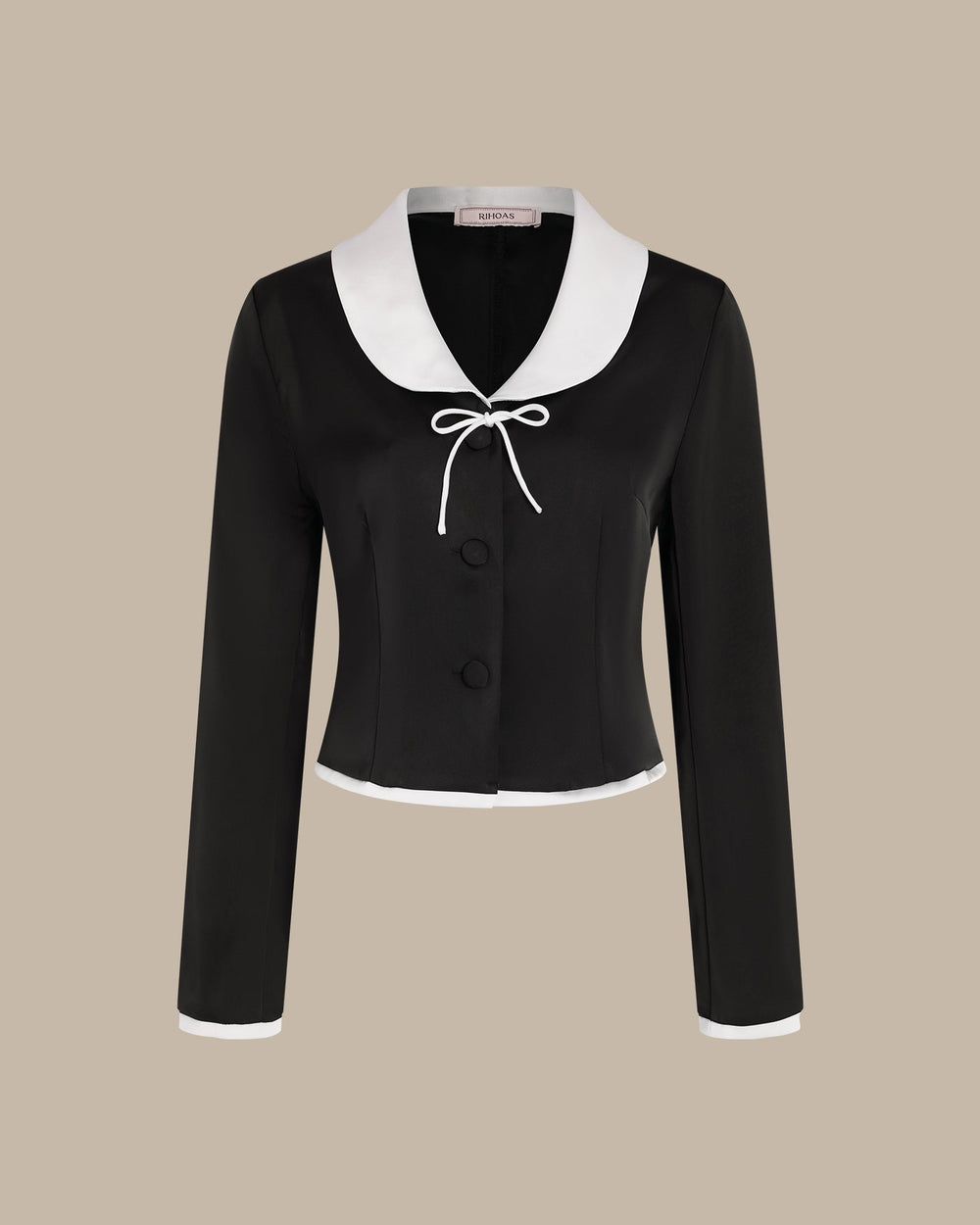 Black Collar Satin Blouse