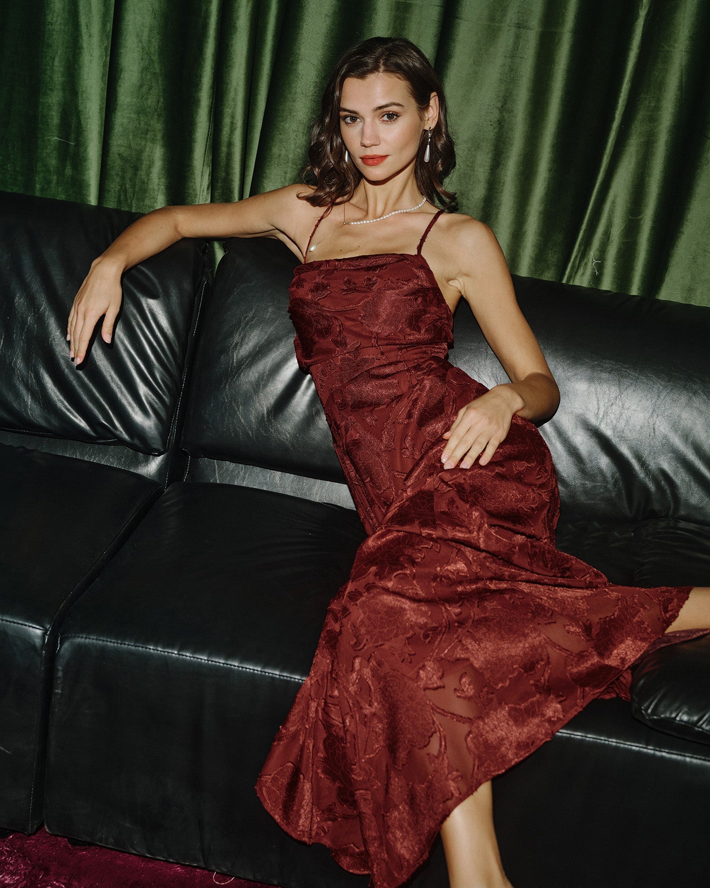 Red X Cross Floral Maxi Dress