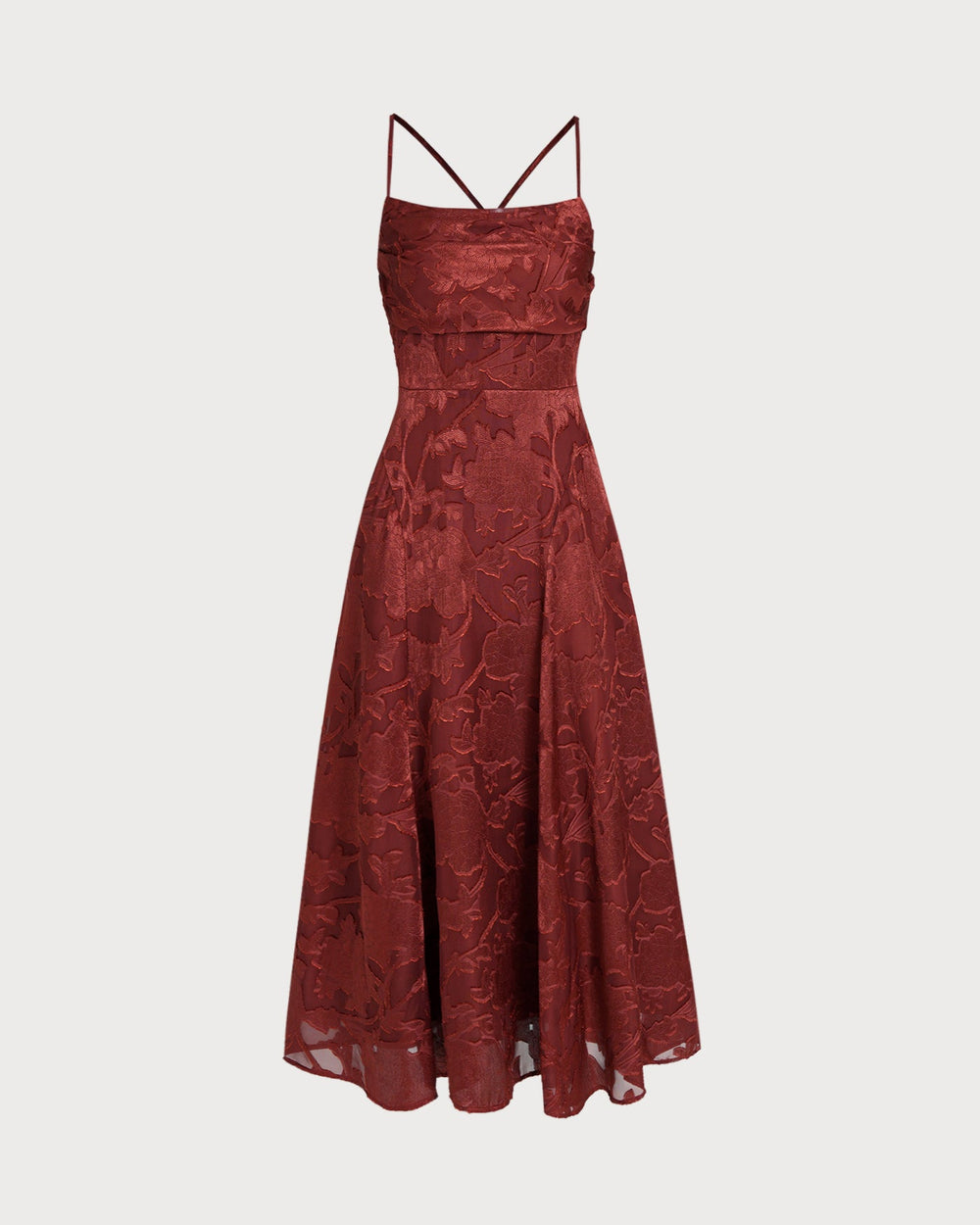Red X Cross Floral Maxi Dress