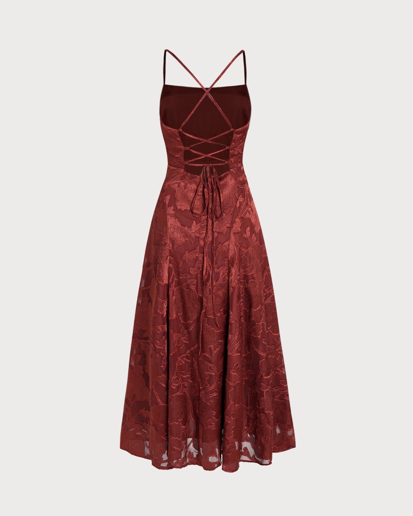 Red X Cross Floral Maxi Dress