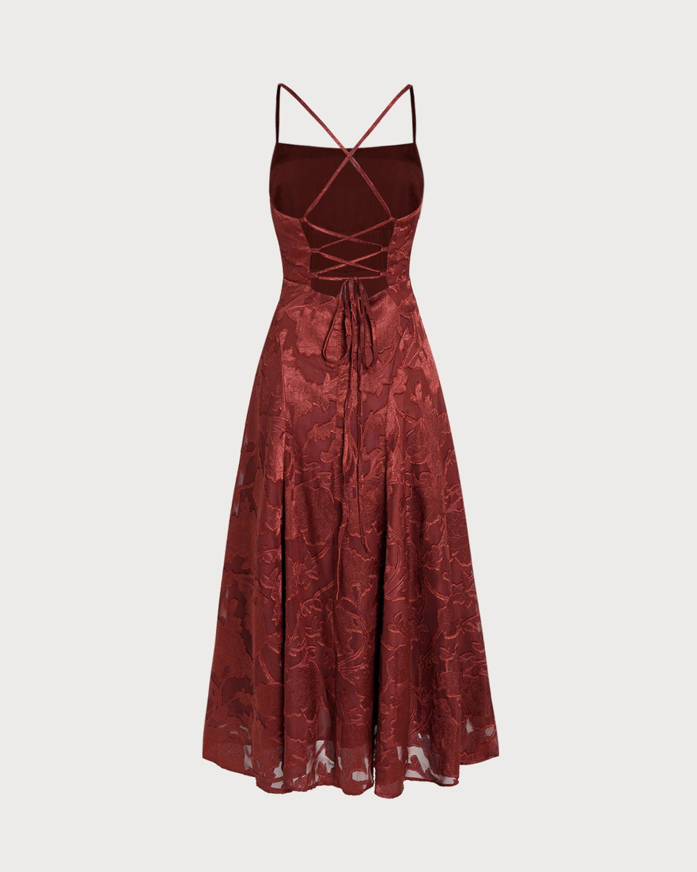 Red X Cross Floral Maxi Dress