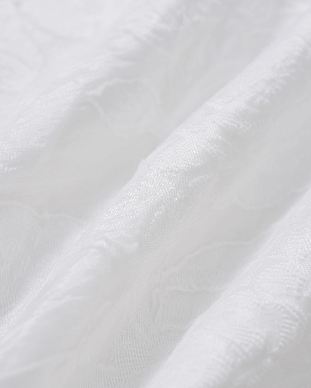 White Jacquard Shirred Slip Midi Dress