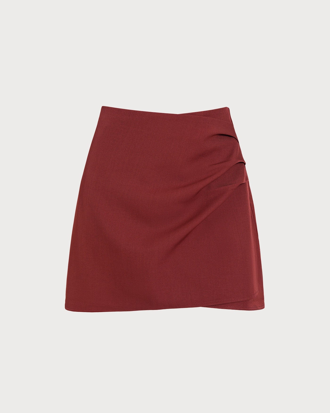Red Ruched A-Line Mini Skirt