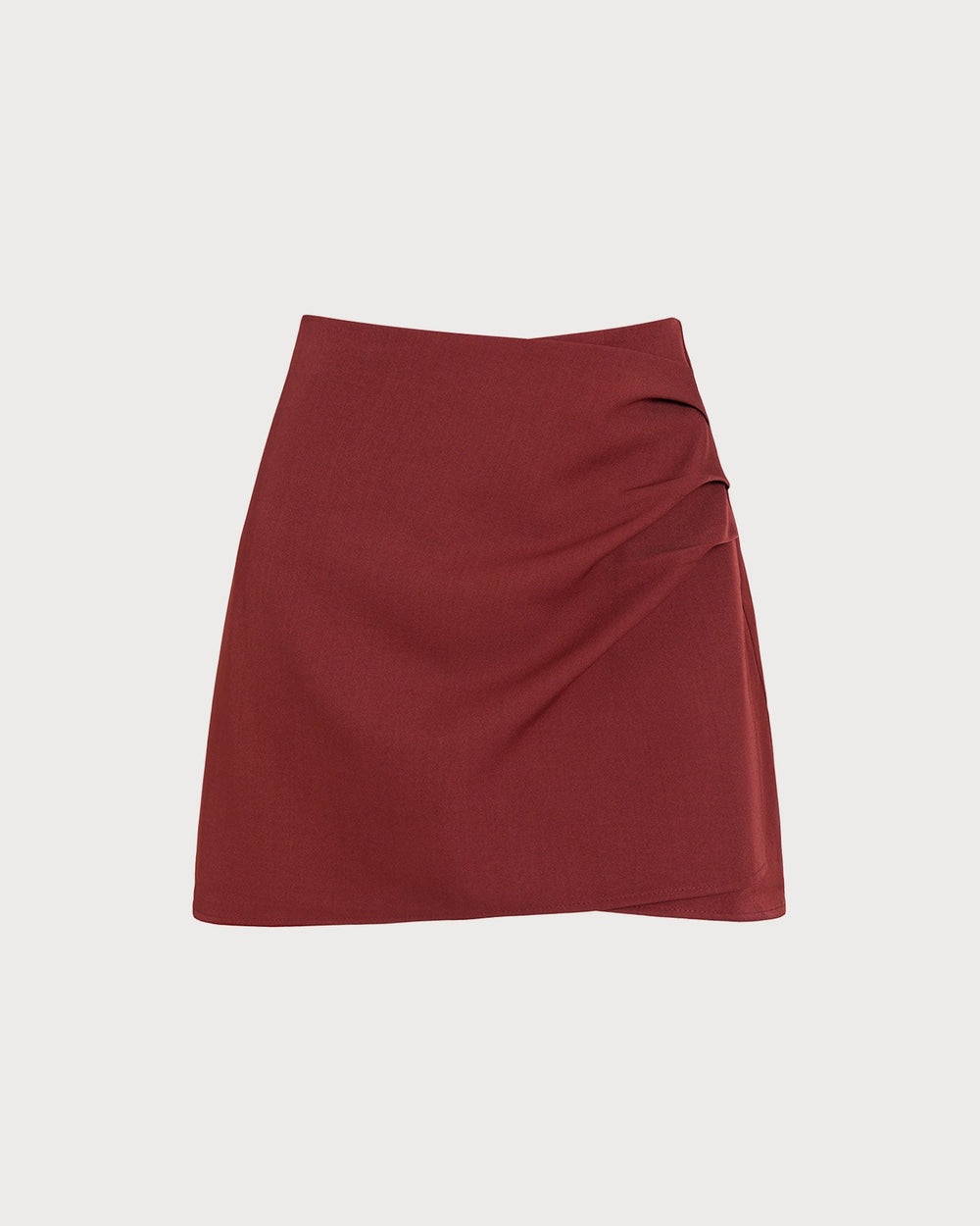 Red Ruched A-Line Mini Skirt