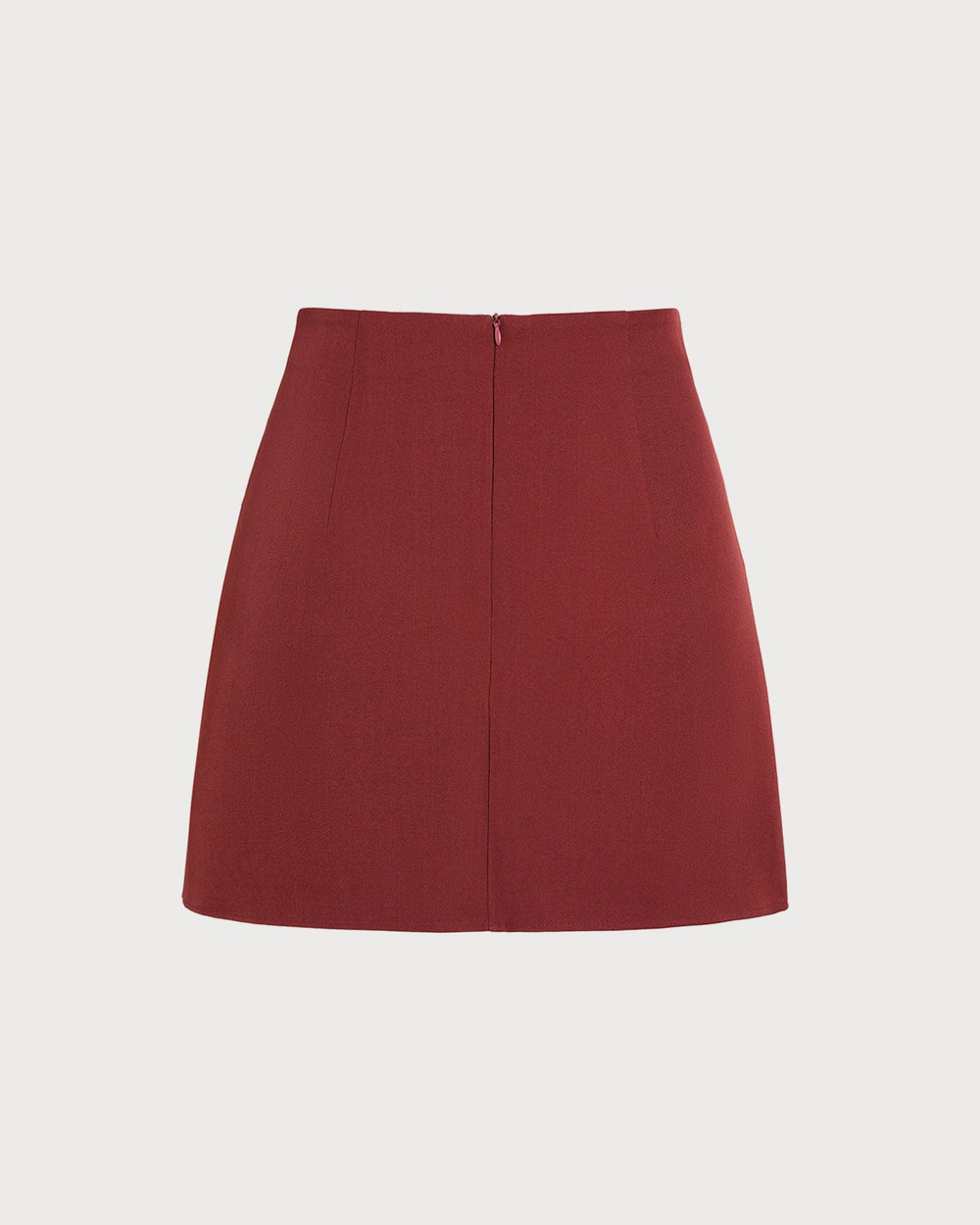 Red Ruched A-Line Mini Skirt