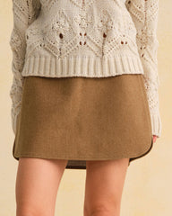 Caramel Natural Waisted A-Line Mini Skirt