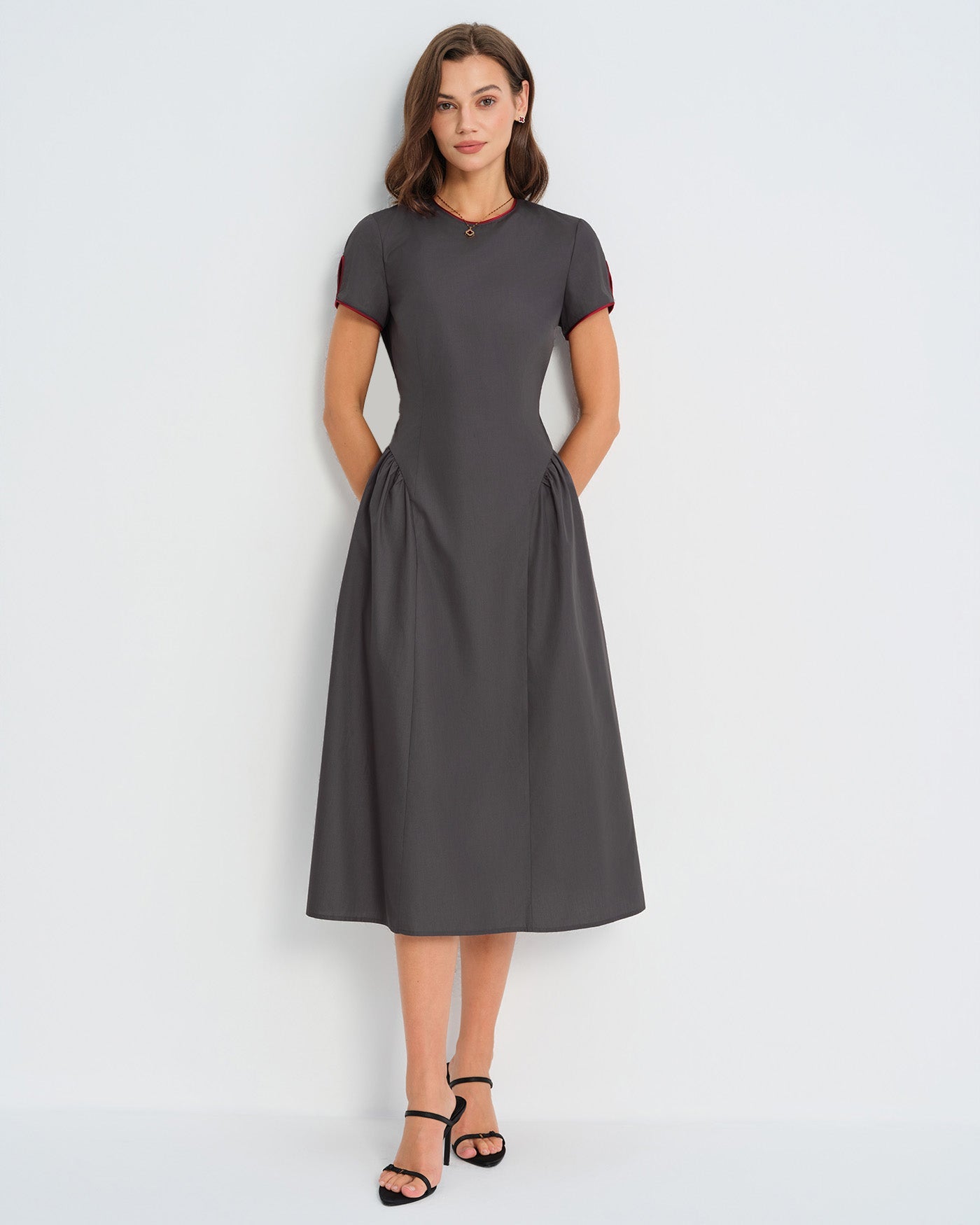 Round Neck Midi Dress