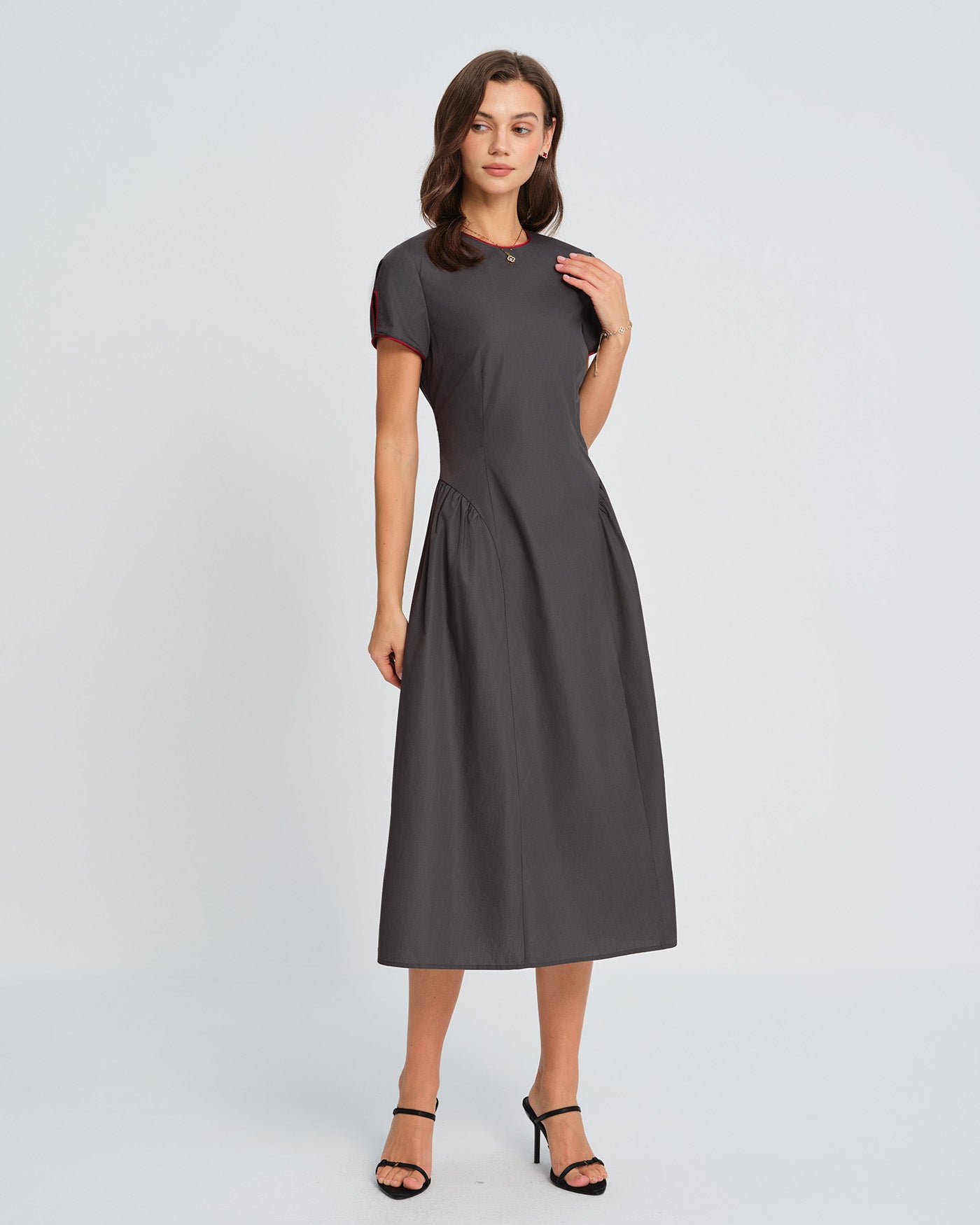 Round Neck Midi Dress