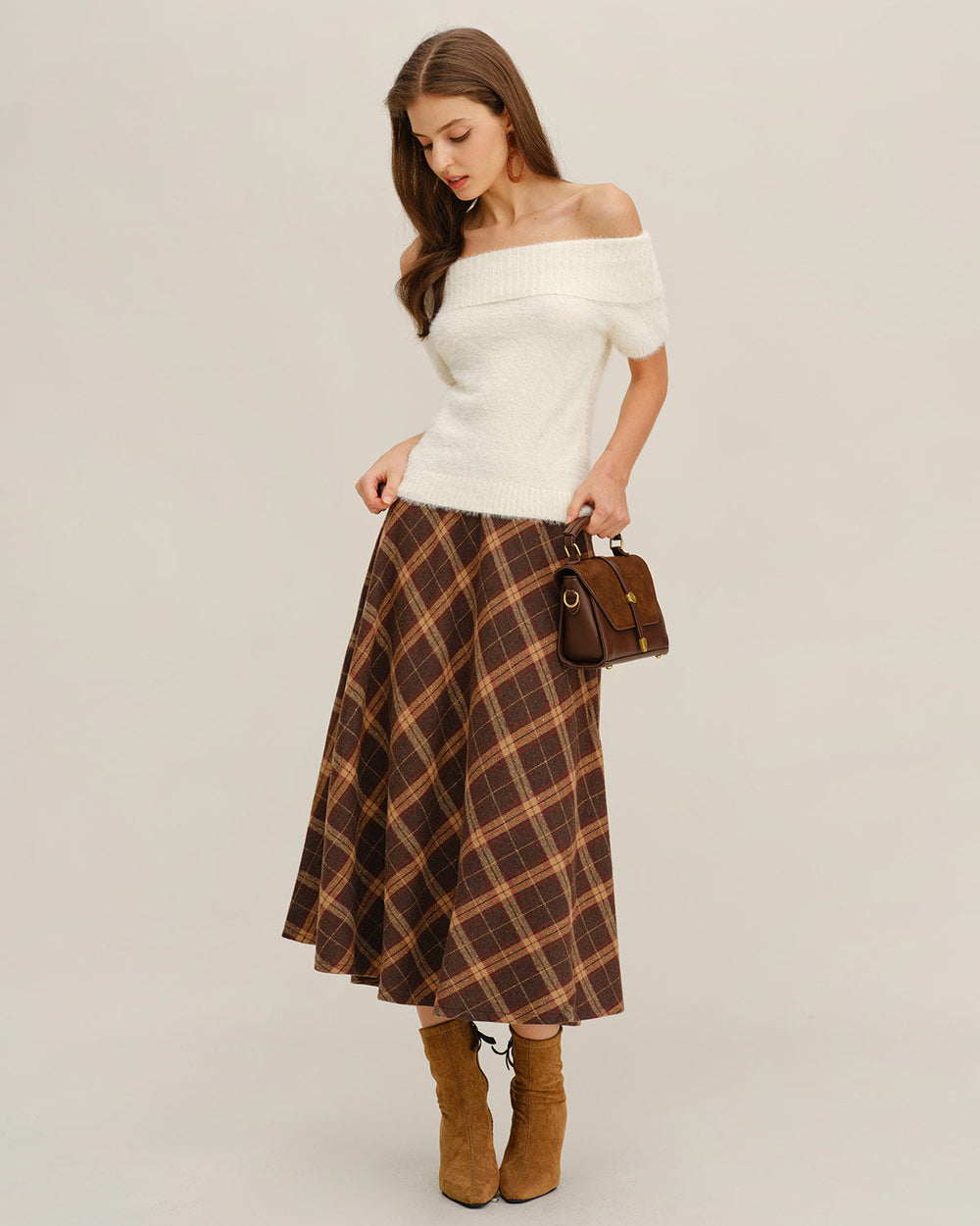 Beige The Shoulder Knit Tee
