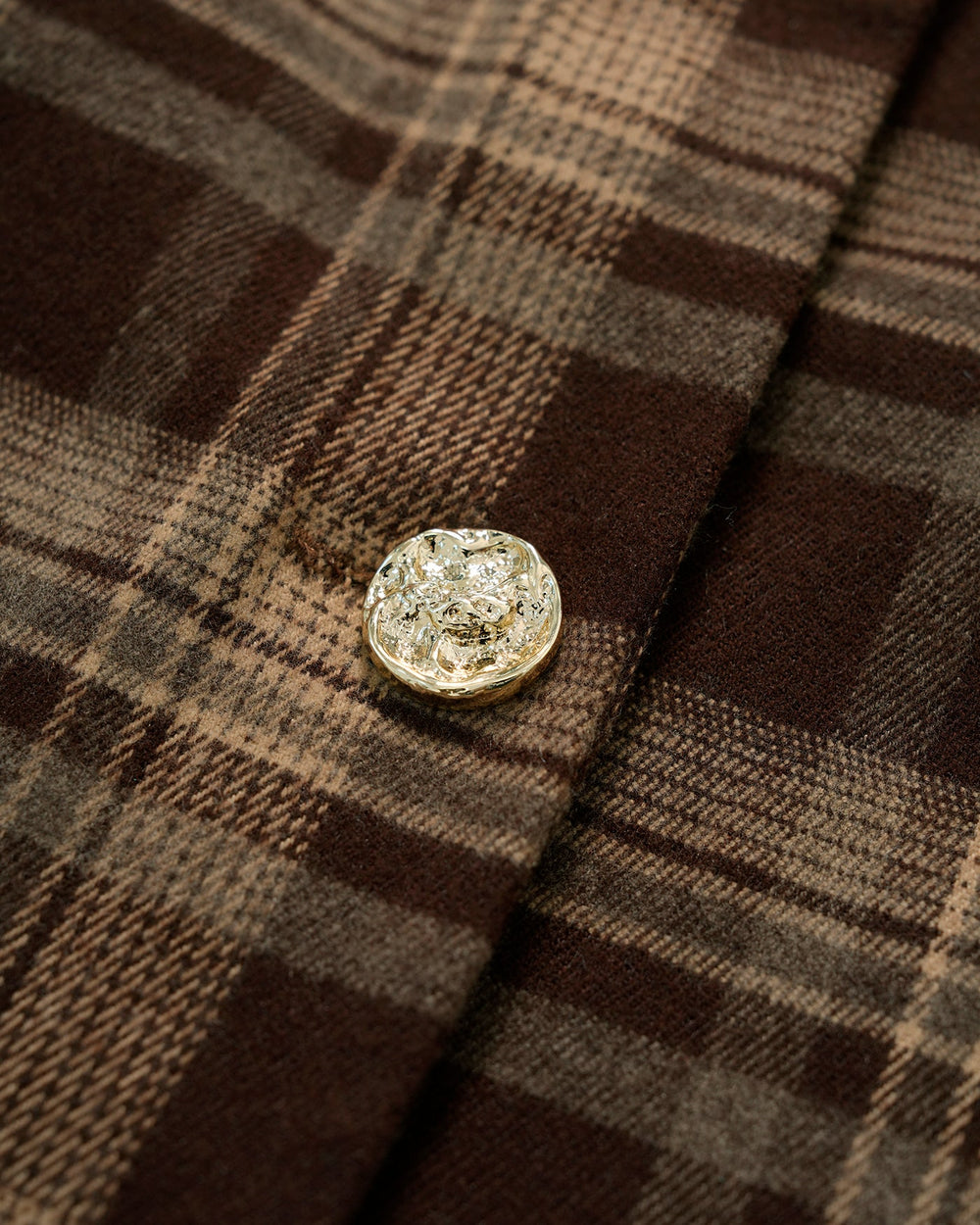 Brown Plaid Single Breasted Jacket