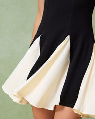 Black Contrast Slip Mini Dress