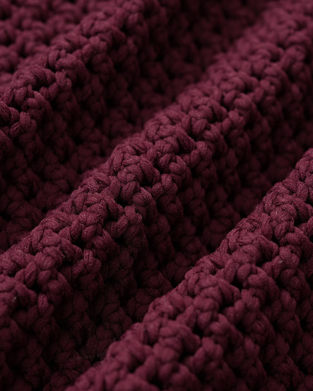 Wine Red Single Breasted Casual Knit Cardigan